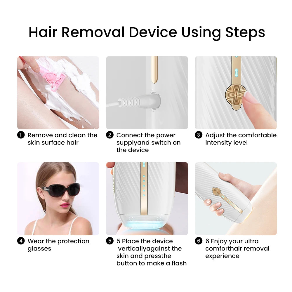 "Ultimate Home IPL Sapphire Laser Hair Removal Device - Ice Cooling Technology for Permanent Smooth Skin - Perfect for Both Women and Men!"